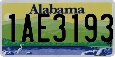 AL license plate 1AE3193