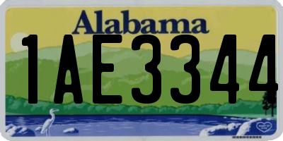 AL license plate 1AE3344