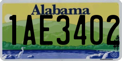 AL license plate 1AE3402