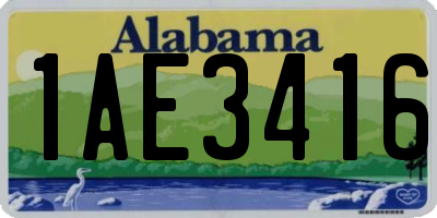 AL license plate 1AE3416