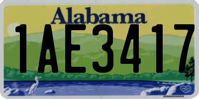 AL license plate 1AE3417