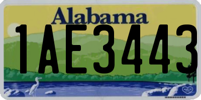 AL license plate 1AE3443