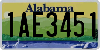AL license plate 1AE3451