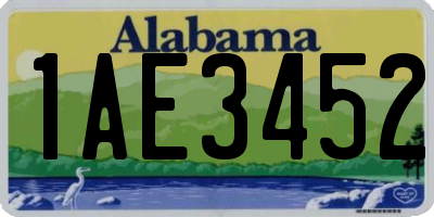 AL license plate 1AE3452