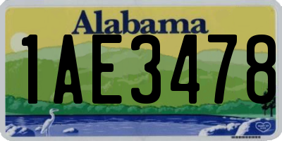 AL license plate 1AE3478