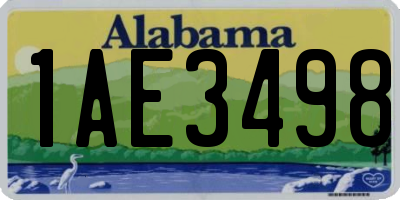 AL license plate 1AE3498
