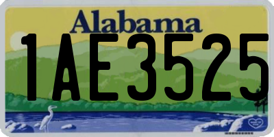 AL license plate 1AE3525