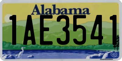 AL license plate 1AE3541