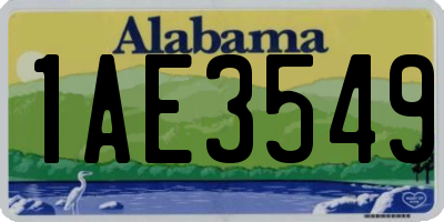 AL license plate 1AE3549