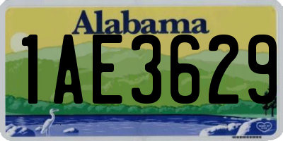 AL license plate 1AE3629