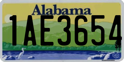 AL license plate 1AE3654