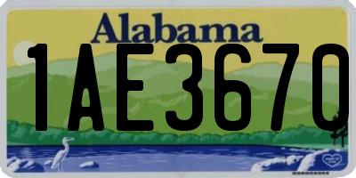 AL license plate 1AE3670