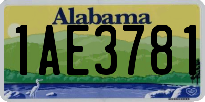 AL license plate 1AE3781