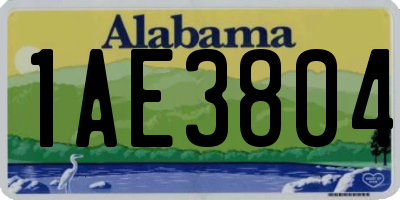 AL license plate 1AE3804