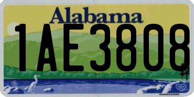 AL license plate 1AE3808