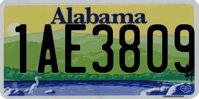 AL license plate 1AE3809