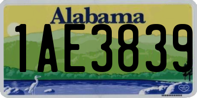 AL license plate 1AE3839