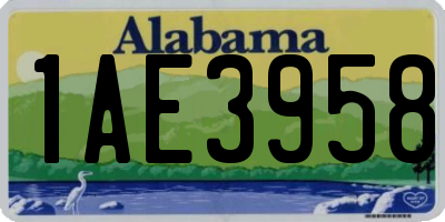 AL license plate 1AE3958