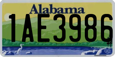 AL license plate 1AE3986