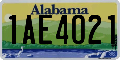 AL license plate 1AE4021