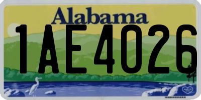 AL license plate 1AE4026