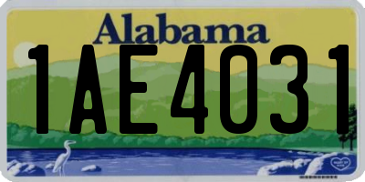 AL license plate 1AE4031