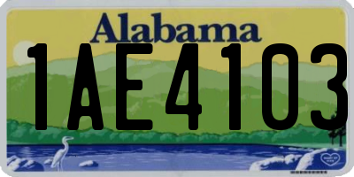 AL license plate 1AE4103
