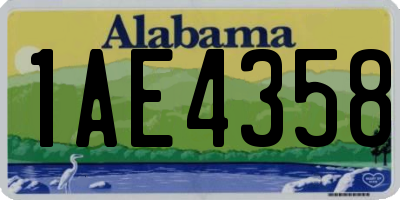 AL license plate 1AE4358