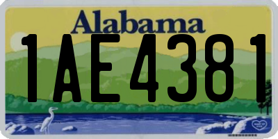 AL license plate 1AE4381