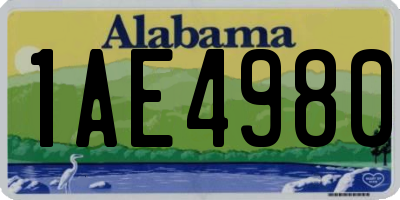 AL license plate 1AE4980