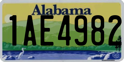 AL license plate 1AE4982
