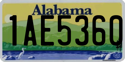 AL license plate 1AE5360