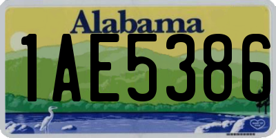 AL license plate 1AE5386