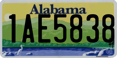 AL license plate 1AE5838