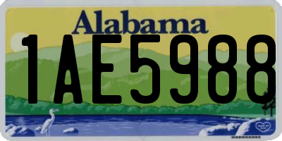 AL license plate 1AE5988