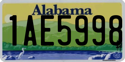 AL license plate 1AE5998