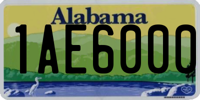 AL license plate 1AE6000