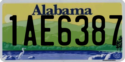 AL license plate 1AE6387