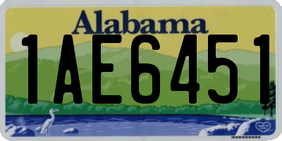 AL license plate 1AE6451