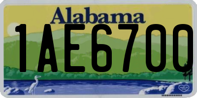 AL license plate 1AE6700