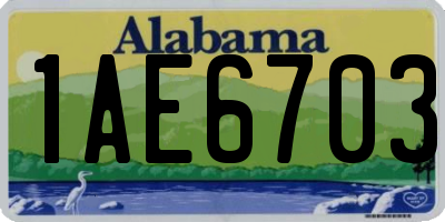 AL license plate 1AE6703