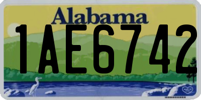 AL license plate 1AE6742