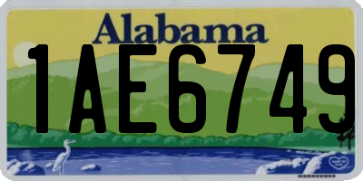 AL license plate 1AE6749