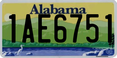 AL license plate 1AE6751