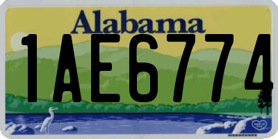 AL license plate 1AE6774