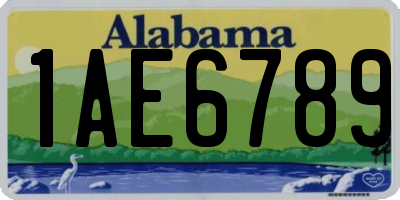 AL license plate 1AE6789