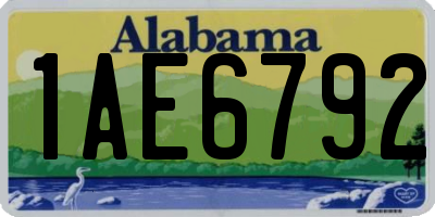 AL license plate 1AE6792