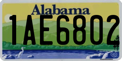 AL license plate 1AE6802