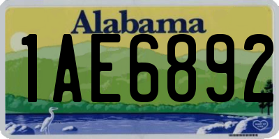 AL license plate 1AE6892