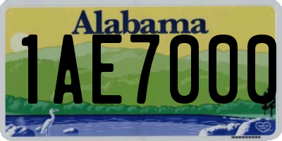 AL license plate 1AE7000